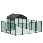 BingoPaw Large Chicken Coop Walk-in Metal Poultry Cage House Farm Feeding Kennel