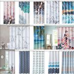 Polyester Shower Curtain Heavy Duty  Bathroom Curtains Mildew Resistant Fabric