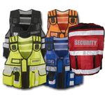 Hi Vis Tactical Security Vest Law Enforcement CCTV Mesh Vest Police SIA. Lined