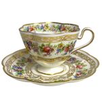 Ovington Brothers & Sons Importers New York 16625 England Teacup and Saucer Set 