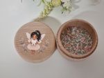 Liberty Lined Wooden Tooth Fairy Box/Pot. Tooth Fairy