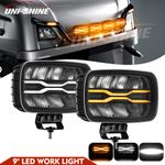 FULL LED SPOT LIGHT THREE-FUNCTIONAL PLUS STROBE Warning 12V 24V Jumbo TRUCK VAN