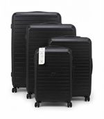 Black Hard Shell 4-Piece Spinner (4 Wheels) Luggage Set, Extra Compartments