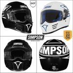 NEW SIMPSON SPEED 12 O'CLOCK FULL FACE MOTORCYCLE BIKE CRASH HELMET ECE 22.06