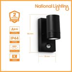 PIR Motion Sensor LED Wall Light GU10 Bulkhead Waterproof Security Lights - IP44