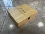 Le Taureau Summer 24 engraving, three-bottle wooden wine presentation case Wood