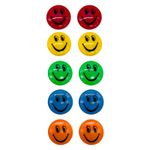 10 PACK SMILEY FACE FRIDGE MAGNET - notice board fridge white board memo note