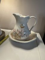 Vintage St Michael M&S "Anemone" Floral Pitcher Jug & Basin Wash Bowl Set 1980s