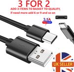 HeavyDuty USB to Type C Charging Cable Fast Phone Charger Long 25cm 1m 2m 3m UK