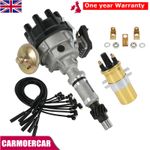 Distributor Ignition Coil & Black 8mm HT Leads 3.5 3.9 4.2 For Land Rover V8 35D