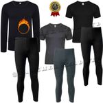 Mens Thermal Long Johns Top Bottom Set Cotton Underwear Warm Vest Base layer Set