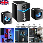 Computer Speakers Surround Sound System LED PC Gaming Bass USB Wired for Desktop
