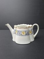 Z.S & Co BAVARIA Vintage Floral Cream Pitcher White Blue Gold