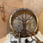 Shaman Drum Siberian Drum Spiritual Music Drum with Tree of Life Handmade Craft
