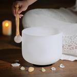 CVNC 432Hz 12 "C Frosted Root Quartz Crystal Singing Bowl Chakra for Sound Heal