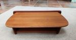 Vintage mid century teak telephone wall shelf, 2 tier wall mounted, 1970s