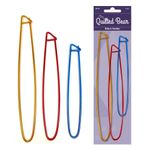 The Quilted Bear Premium Aluminium Stitch Holder for Knitting - 3 Pack (Large)