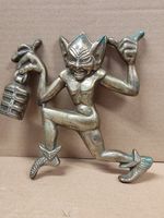 Antique Vintage Large Cornish Pisky Pixie Brass Wall Hanger