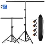 Metal Backdrop Stand T shape Background Adjustable Photography Clamp Kit +Bag