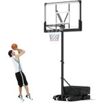COSTWAY Portable Basketball Hoop 4.1-10 Ft Adjustable Basketball Goal System