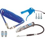 8 PIECE GENUINE PCL AIR ACCESSORY KIT - TYRE INFLATOR, HOSE, BLOWGUN, CONNECTORS