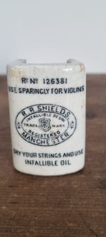 Rare Antique R R Shields Ceramic Violin Rosin Block Early 1900s VGC Collectable 