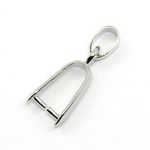 Pinch Clip Pendant Bails Ice Pick Bails 20pcs  - Silver Plated - 20mm x 8mm