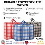 Extra Large Big Laundry Bags With Zips Heavy Duty Storage Bags Clothing Bag - UK