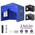 2.5M X 2.5M Heavy Duty Pop-up Gazebo Outdoor Garden Canopy Party Wedding Tent