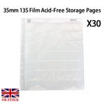 30x 35mm 135 Negative Archival Sheets Page Ring Binder B/W Film Photo Storage UK