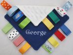 Personalised Taggy Blanket / Comforter New Baby Boy Girl  Shower Gift Birthday