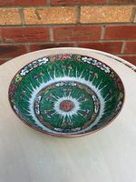 antique Chinese porcelain Famille Verte Bok Choy large bowl