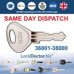 Probe Silver Steel CUBE Locker Keys Cut To Code (36001-38000) Same Day Dispatch
