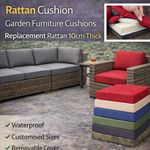 Rattan Cushion Garden Furniture Cushions Replacement Rattan 10cm Thick