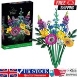 Lego Wildflower Bouquet Set Artificial Flowers with Poppies Bricks Display