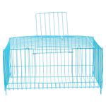 Portable Blue Wire Bird Cage for Pet Parrots Travel and Outdoor Use