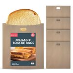 4-12 Reusable Toaster Bags Toastie Toast Sandwich Toasty Pockets Non Stick Snack