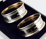 Boxed Sterling Silver Napkin Rings - Vintage Matching Pair - HM London 1989 VGC