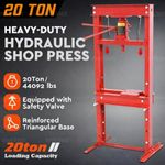 20 Ton Hydraulic Bench Workshop Press Heavy Garage Plates Car Bearing Machine UK