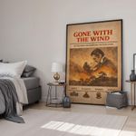 Gone with the Wind Retro Minimal Movie Print | Film Poster | Canvas & Framed