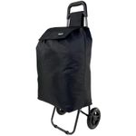 2 Wheel Large Strong Shopping Trolley Shopping Cart Grocery Bag Black 59L