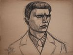 Fritz Tröger Man Portrait Dresden Secession Signed Drawing 1928