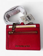 NWT MK Jet Set Travel Red Lanyard Card Case