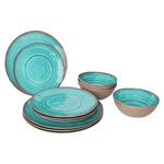 Stunning Bo-Camp Aqua 12 piece dinner / crockery set from the Halo camping range