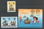 Moldova 1992 Christopher Columbus Ships 3 MNH stamps + Block