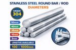 304 Stainless Steel Round Bar | Rod Cut to Size 3mm–50mm | Various Lengths