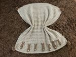 Bunny rabbit baby blanket cream with brown pom poms & bunnies Handmade Crocheted