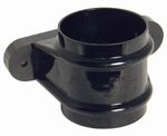 Floplast RS2BL 68mm Round Downpipe - Pipe Socket With Fixing Lugs - Black