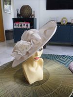 HUGE WIDE Jacques Vert  modern oval shape wedding hatinator