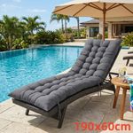 Waterproof Sun Lounger Cushions Outdoor Recliner Chair Cushion Pads with Ties